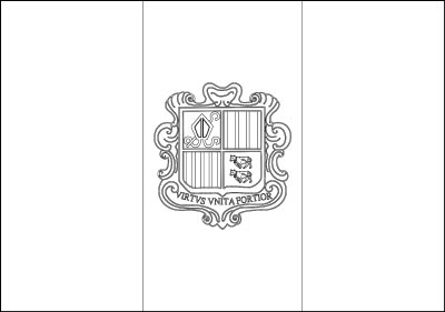 Printable coloring page for the flag of Andorra