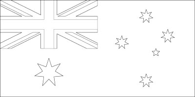 Printable coloring page for the flag of Australia