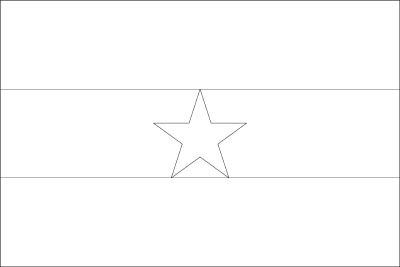 Printable coloring page for the flag of Ghana