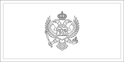 Printable coloring page for the flag of Montenegro
