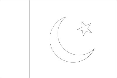 Printable coloring page for the flag of Pakistan
