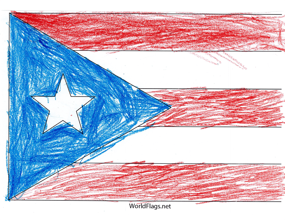 Puerto Rican flag colorized