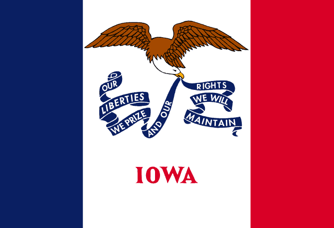 U.S state flag of Iowa