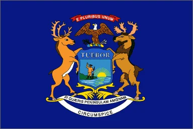 U.S state flag of Michigan