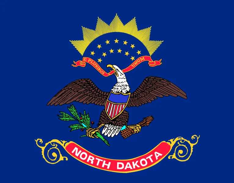 U.S state flag of North Dakota