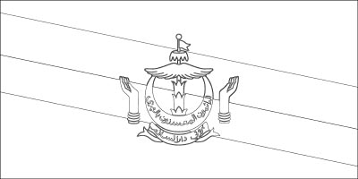 Printable coloring page for the flag of Brunei