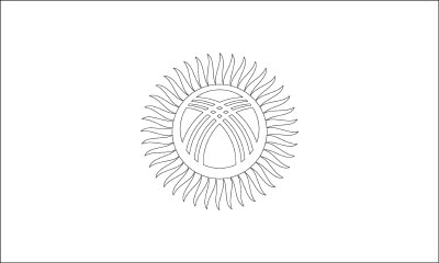 Coloring page for the Flag of Kyrgyzstan