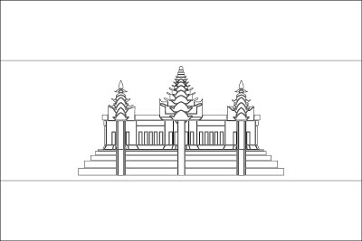 Printable coloring page for the flag of Cambodia