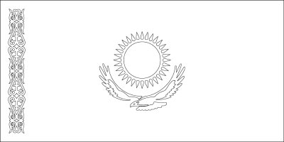 Printable coloring page for the flag of Kazakhstan