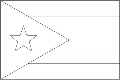 Printable coloring page for the flag of Puerto Rico