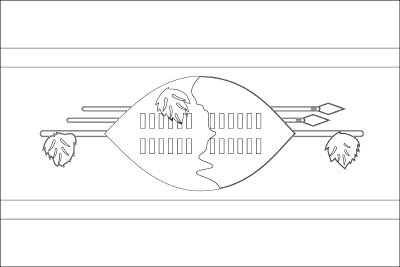 Printable coloring page for the flag of Eswatini