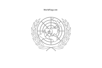 Printable coloring page for the flag of United Nations